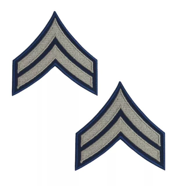 Pair of Corporal Rank Badges - WW2 Repro American Stripes Patch Army Uniform CPL