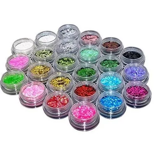 Chunky Glitter Cosmetic Festival x24 Lips Face Body Hair Nail Art Pots Eye Set