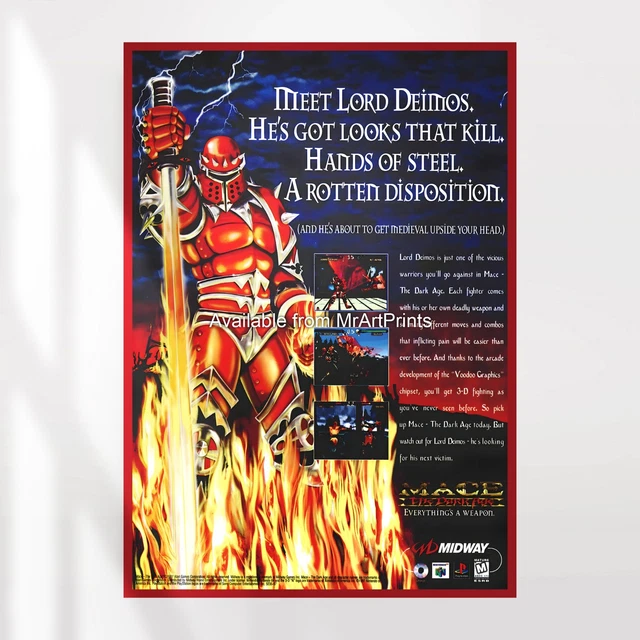 MACE THE DARK Age POSTER Nintendo 64 N64 Promo Art A4 A3 A2 A1