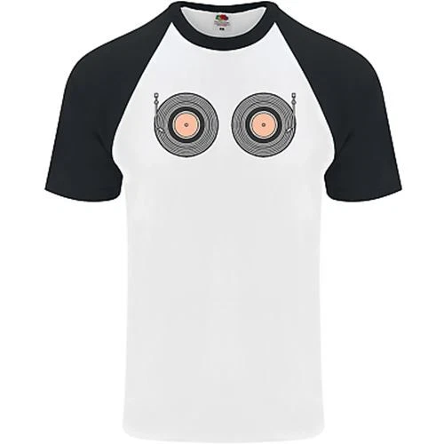 Tetta Ponti Dj Djing Divertente Giradischi Vinile DA UOMO S/S Baseball T-Shirt
