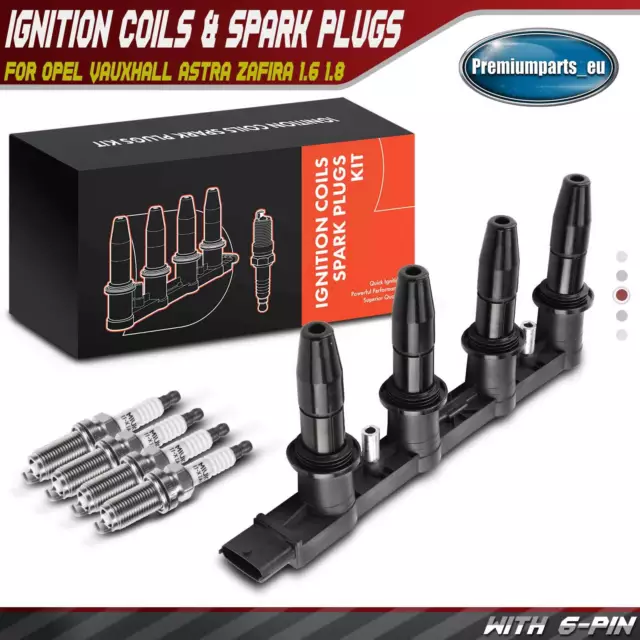 Ignition Coils & Spark Plugs for Opel Vauxhall Astra Zafira 1.6 1.8 0242229699