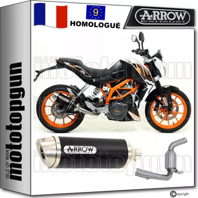 Arrow Kit Pot Echappement Approuve Thunder Aluminium Noir Ktm Duke 390 2016 16