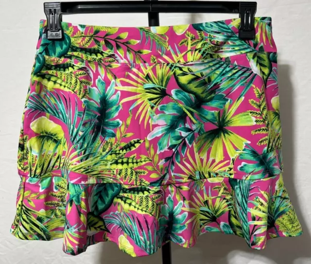 Tommy Bahama Women Golf Skort Green Pink Tropical Large New NWT