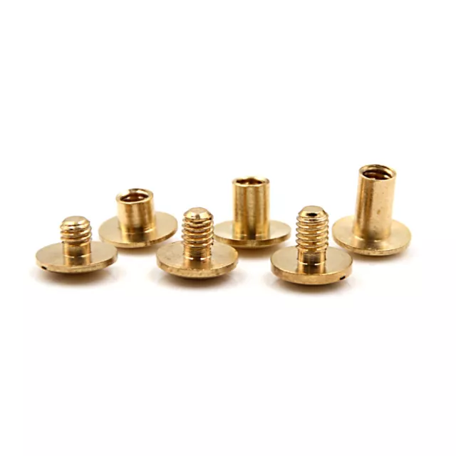 Leather Copper Rivet 120 Sets Book Binding Screw 9x8mm Uniform Coating  Color Lasting Smoother Surfaces Chicago Screws Flat Head Stud Screw 