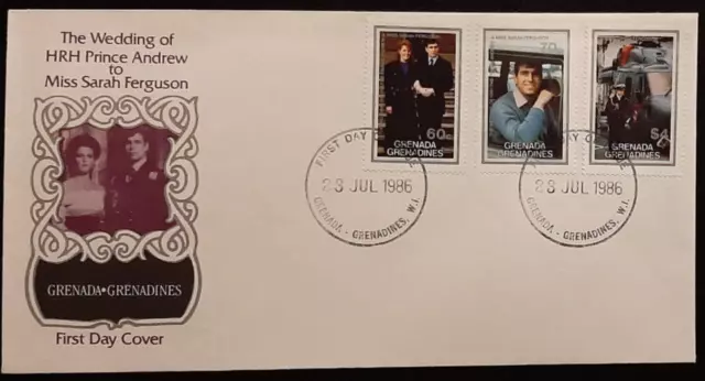 (GRG-201) GRENADINES OF GRENADA 1986 FDC Royal Wedding OFFICIAL FIRST DAY COVER