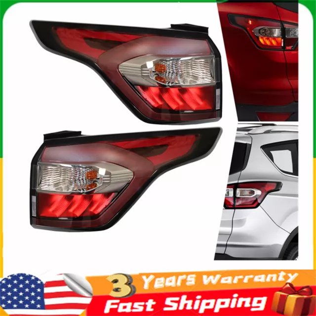 Fits Ford Escape 2017-2019 Pair Outer Side Tail Lights Rear Brake Lamps LH + RH