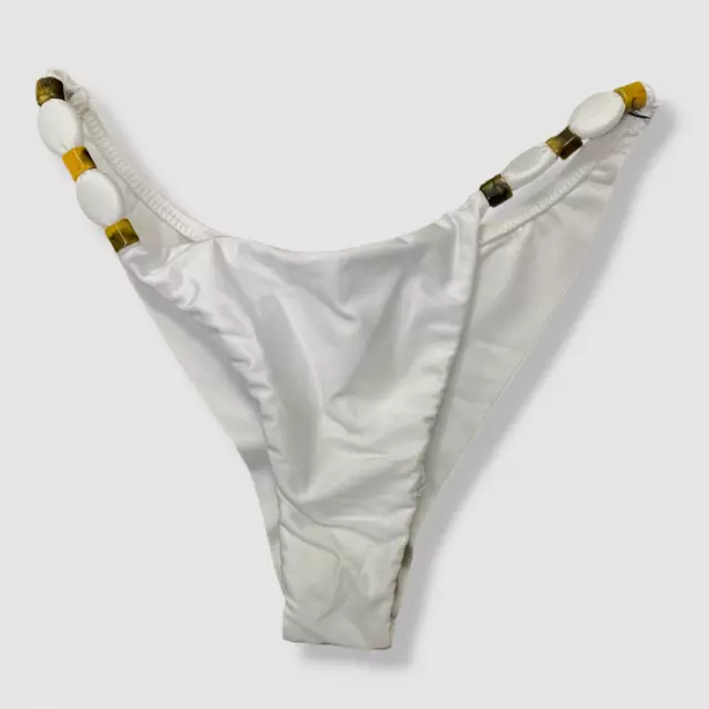 $138 Vix Women's White Dora Cheeky Bikini Bottom Swimwear Size Medium