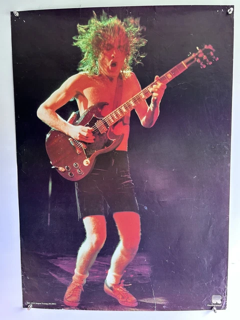 AC DC ANGUS Young Affiche Original Vintage Rock Sur Fabriqué En Holland ...