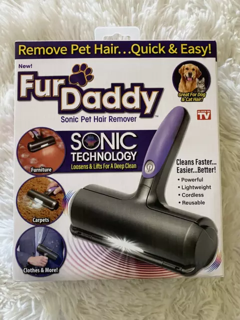 Fur Daddy Sonic Pet Hair Remover for Dogs/Cats Lightweight Cordless Reusable New