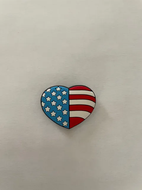 USA Heart Love Patriot Charm Crocs Shoe Charm Jibbit