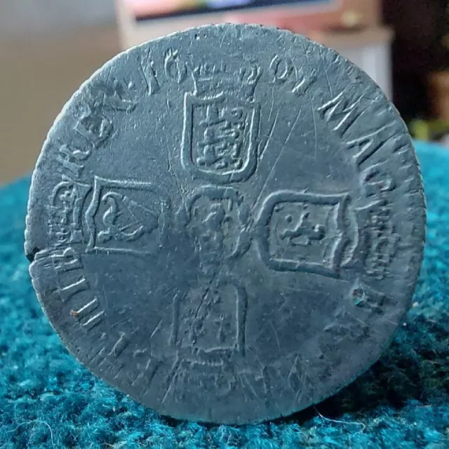 1697 King William III Silver Sixpence Exeter Mint