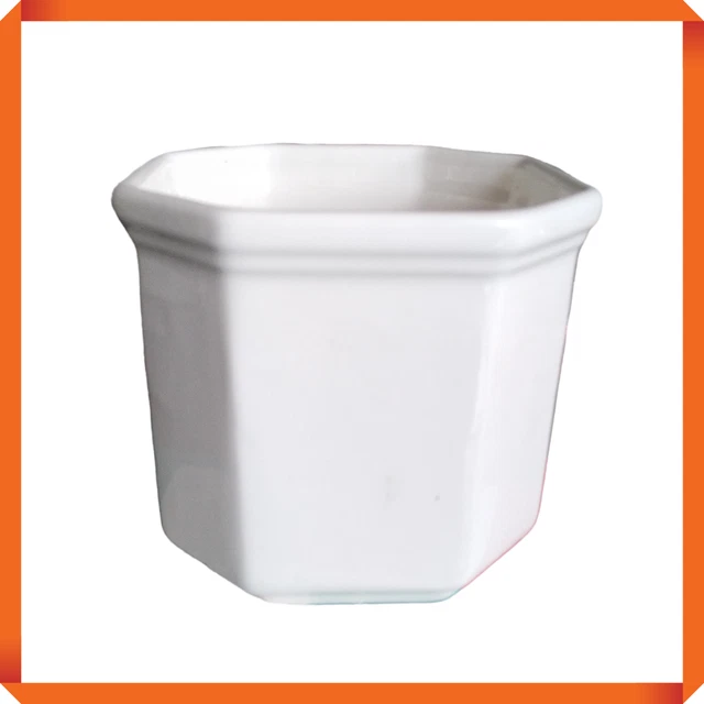 Vaso portavaso bianco in ceramica ottagonale vintage da interno fiori piante