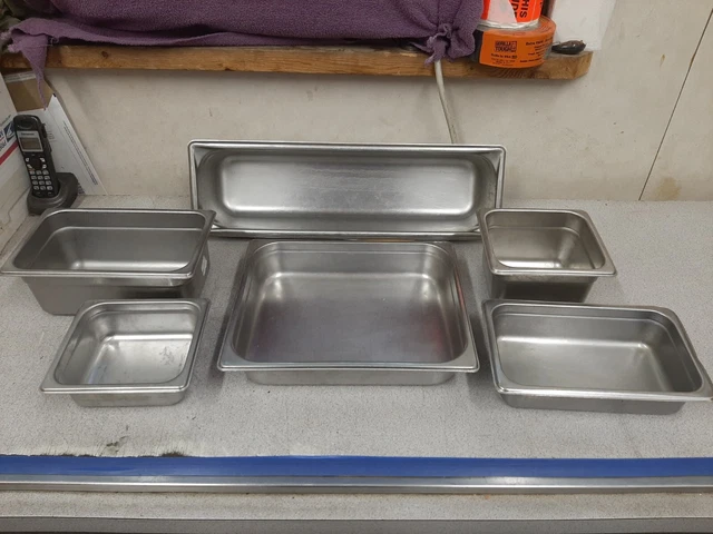 Stainless Steel Steam Prep Table Food Pans Buffet 4" & 2-1/2"  Deep