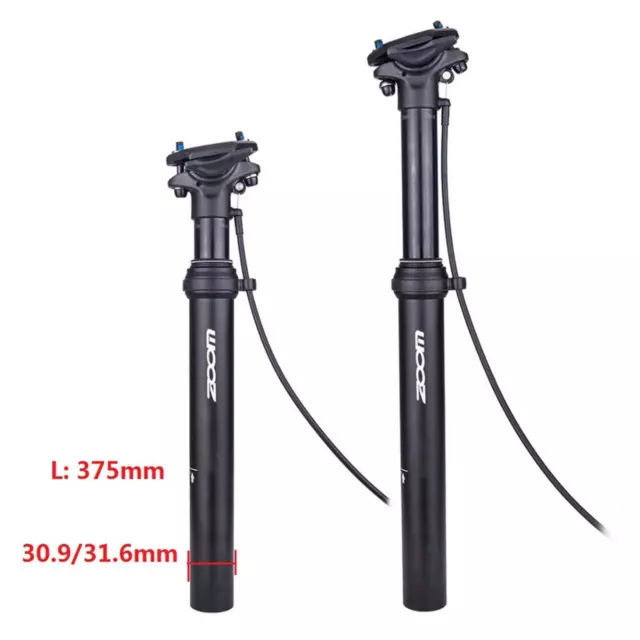 30.9/31.6mm Bike Dropper Seatpost Remote Seat Post 100mm Travel External Cable