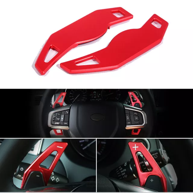 Red Metal Steering Wheel Shift Paddle Shifter Extension For Range Rover