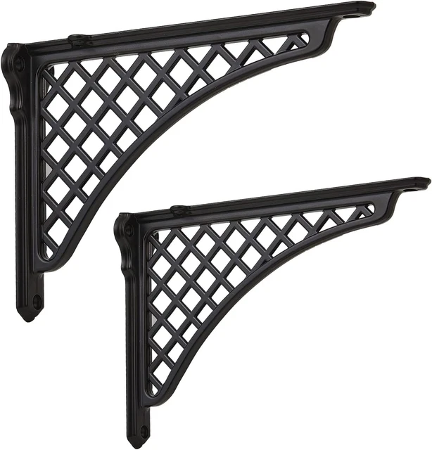 Heavy Duty Cast Iron Victorian Shelf Bracket 8 Inches Baroque L-Shape