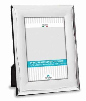 Wallazz Cornice portafoto in PVC da Tavolo e da Parete Dimensione 10X15,Colore Argento Piedino portafoto Incluso 