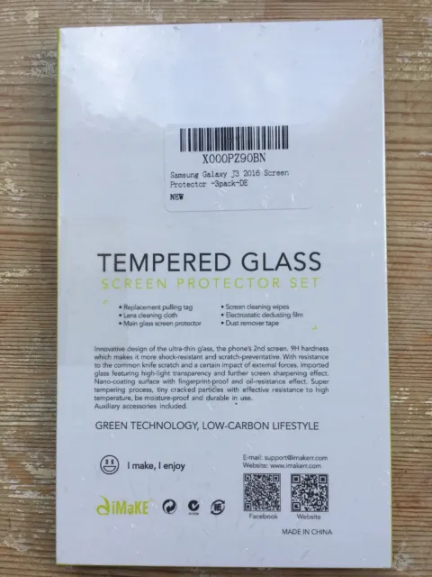 1 x Samsung Galaxy J3 (2016) véritable protecteur d'écran en verre trempé gorille 2