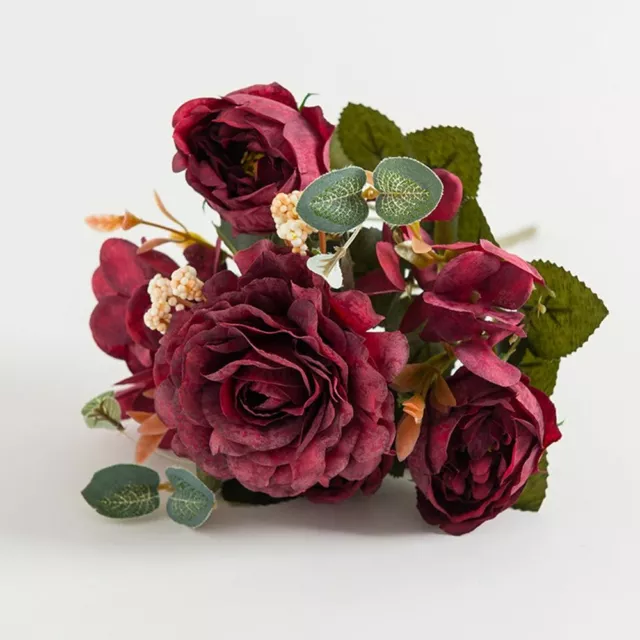 Artificial Rose Flowers, Silk Roses Single Stem Realistic Fake Rose Bouquet`