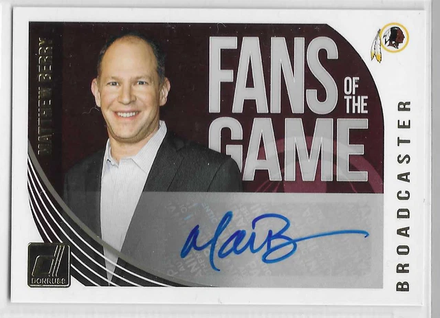 Matthew Berry 2018 Panini Donruss Fans Of The Game Auto Fantasy Sports Mg