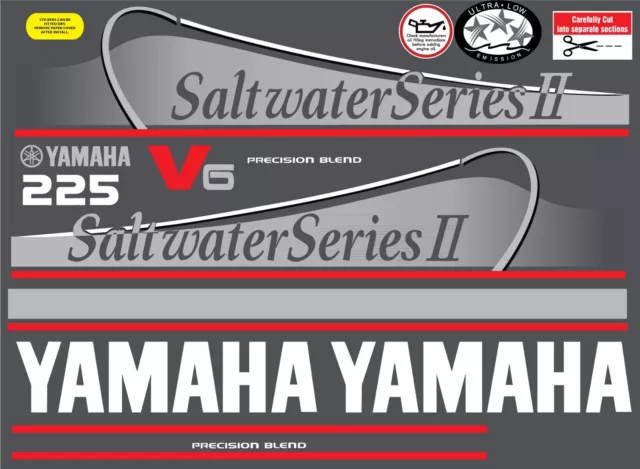 YAMAHA 225hp Saltwater Serise 2  replacement outboard decals