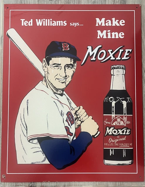 Ted Williams Says- Make Mine Moxie - Moxie Soda Metal Sign ⚾️