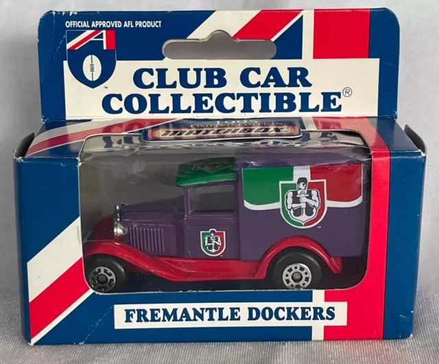 Vintage Matchbox (1-75) MB 38 Model A Ford AFL Club Car "Fremantle Dockers" 1995
