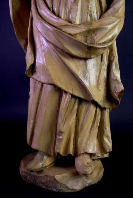 -  antike Heiligenfigur - Apostel -   Holz geschnitzt - 49cm ( Nr.3) 3