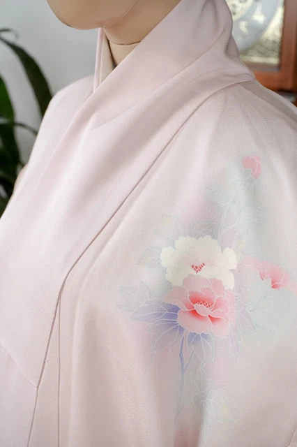 Dear Vanilla Japanese Silk Kimono Women's Robe Gown Authentic Japan Vintage Mint 4
