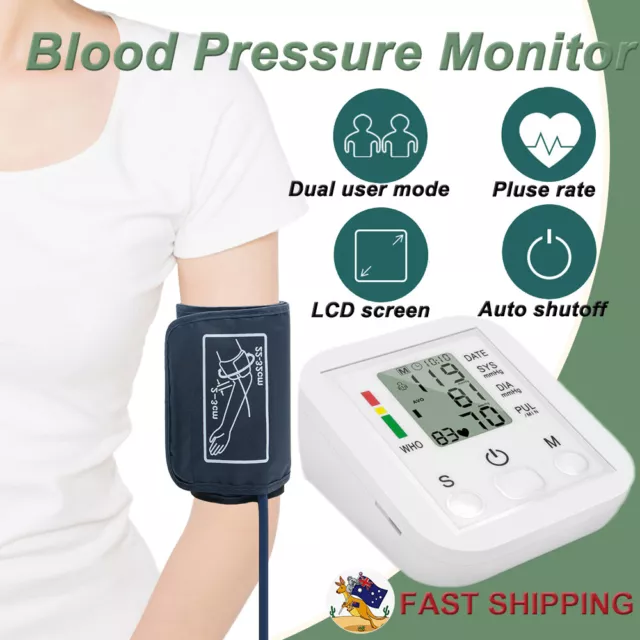 New Digital Upper Arm Blood Pressure Monitor Portable Heart Rate Meter W/ Memory