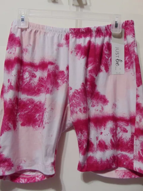 Just Be... Fuschia Pink & White Tie Dye Bike Shorts Size 3X NEW w/ TAGS! Just Be... Fuschia Pink & White Tie Dye Bike Shorts Size 3X NEW w/ TAGS!