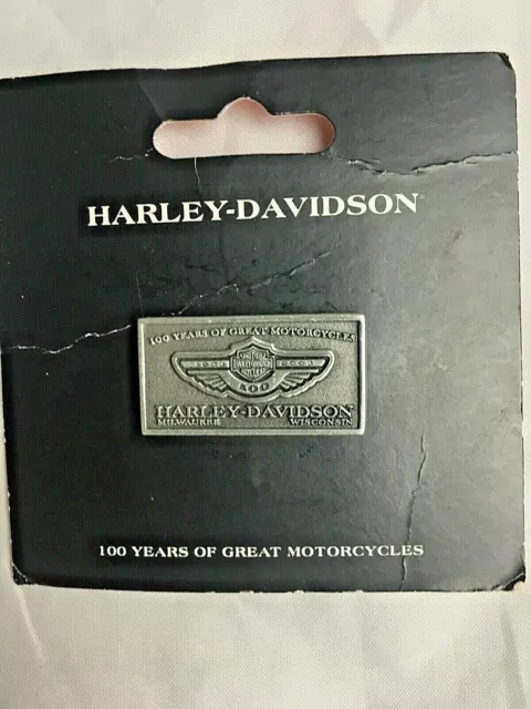 Carte originale en étain Harley Davidson 100th Anniversary. PARFAIT ÉTAT