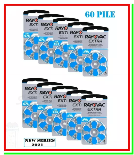 batterie per apparecchi acustici 675 rayovac extra advanced 60 pile per protesi