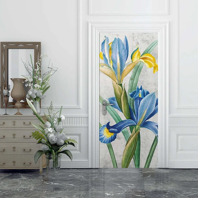 Decorazione adesiva Porta Bouquet Fiori 4 sticker lavabile pvc varie misure