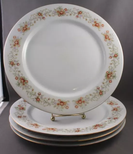 Four (4) International Porcelain Brighton Claridge Dinner Plates 10.5"