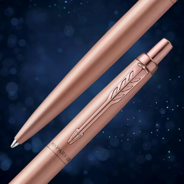 Parker Jotter Rose Gold Ballpoint Pen Blue Ink With A Gift Box