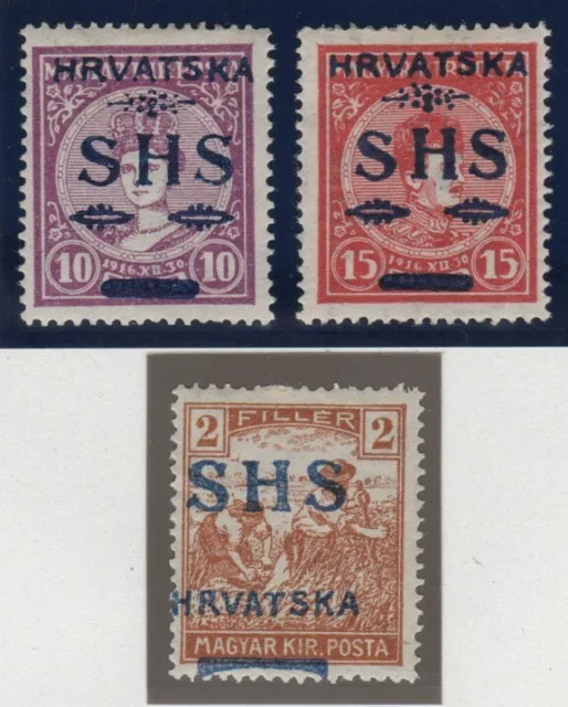 YUGOSLAVIA 64/5 * + 66^S.H.S. = YUGOSLAVIA Yvert 6-8 = YUGOSLAVIA Scott #1L3/4