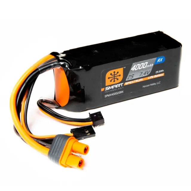 Spektrum 4000mAh 2S 7.4V Smart LiPo Receiver Battery; IC3 for Losi DBXL 2.0