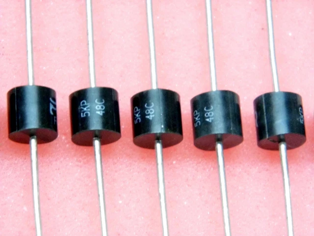 Lot x5: 5KP48C ~ Bidirectional 5000 Watt Transient Voltage Suppressors 48 Volts Lot x5: 5KP48C ~ Bidirectional 5000 Watt Transient Voltage Suppressors 48 Volts
