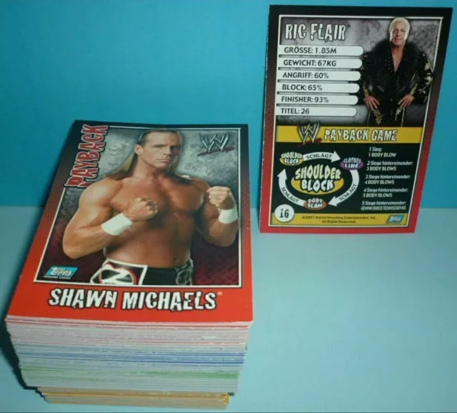 Topps WWE Wrestling Cards *PAYBACK + BODY BLOW* KOMPLETT 120 Karten wwf aew ENG