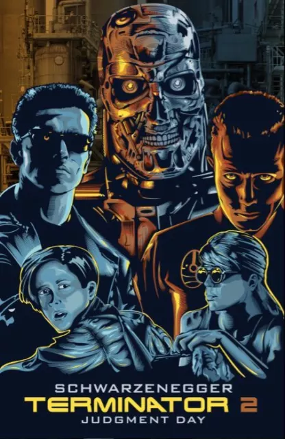 Terminator 2 Día de Juicio Póster Arte A4 A3 A2 A1 Cine Película Gran Formato