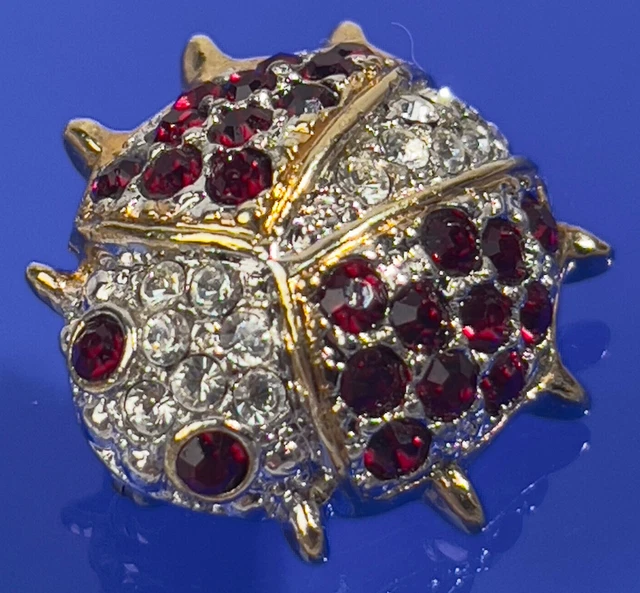 Broche Vintage Fantaisie Coccinelle Rouge à Pois Noirs - Modèle En Relief A07