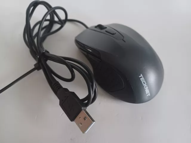 USB Wired Mouse TECKNET 6-Button Corded Mouse with 2 Adjustable DPI Optical C...