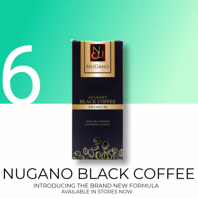 6x Nugano Black Coffee Ganoderma Lucidum Reishi Extract Energy Boost Sugar Free