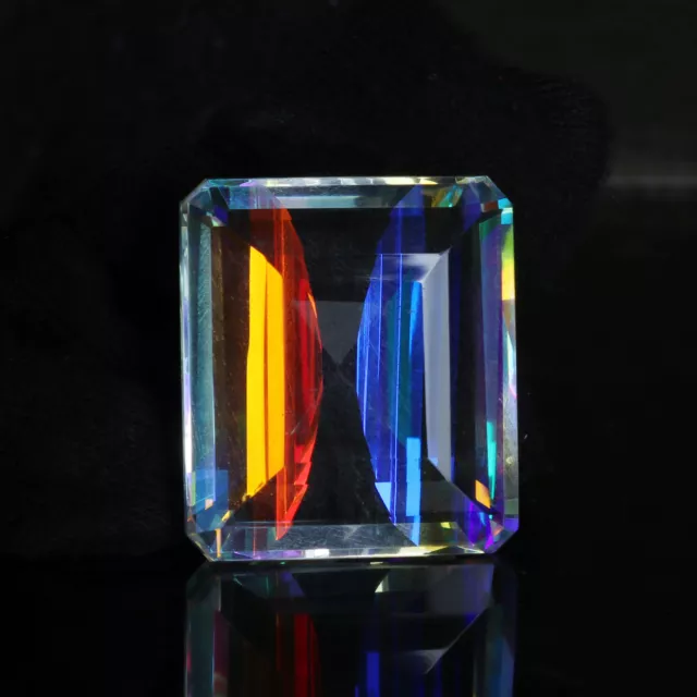 Rainbow Mystic Topaz 52.65 Ct. Emerald Cut Loose Gemstone For Pendant