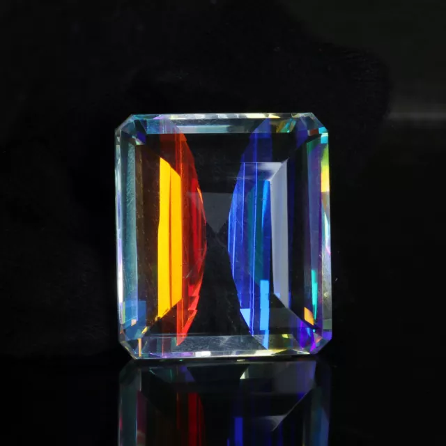 Rainbow Mystic Topaz 77.3 Ct. Emerald Cut Loose Gemstone For Pendant