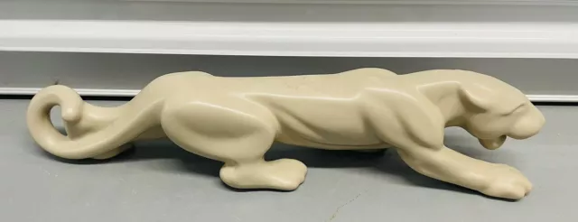 Rare Art Deco Royal Haeger Panther Jaguar Cream Vintage Pottery