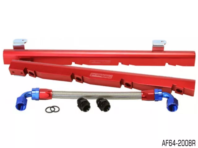 Aeroflow Af64-2008R Red Billet Efi Fuel Rail For Holden V8 304 - 355 Efi