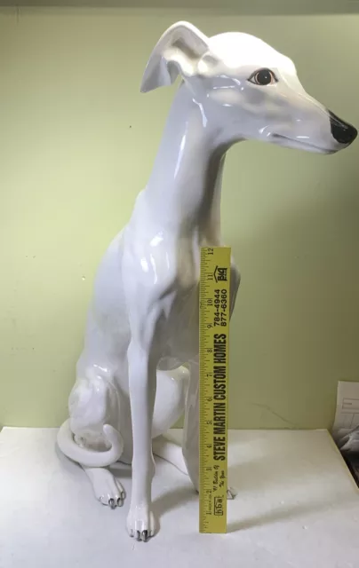 Whippet / Greyhound Dog Figurine, 20” Tall!!, 1970’S/80’S, Beautiful! Htf! Rare! 3