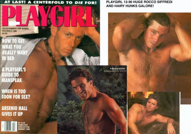 PLAYGIRL 12-90 HUGE ROCCO SIFFREDI! HAIRY STEVE & BERNIE! DECEMBER 1990 Hard  to $44.99 - PicClick
